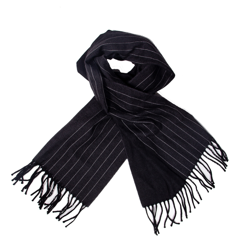 WOOLMARK BLACK & WHITE , STRIPED SCARF | WOMENS SIZE 160CM